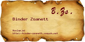 Binder Zsanett névjegykártya