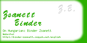zsanett binder business card